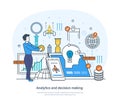 Analytics and decision making process business strategy concept Royalty Free Stock Photo