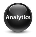 Analytics glassy black round button