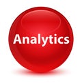 Analytics glassy red round button