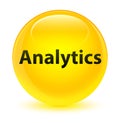 Analytics glassy yellow round button