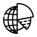 analytics globalization line icon vector illustration