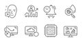 Analytics graph, Career ladder and Cpu processor icons set. Vector