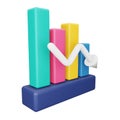 Analytics graph down 3d rendering isometric icon. Royalty Free Stock Photo