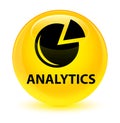 Analytics (graph icon) glassy yellow round button