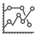 Analytics graph line icon, development Royalty Free Stock Photo
