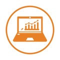 Analytics, graph, presentation icon. Orange color vector EPS