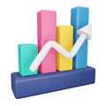 Analytics graph up 3d rendering isometric icon. Royalty Free Stock Photo