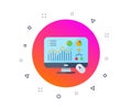 Analytics icon. Computer display screen. Monitor with mouse sign. Digital device screen. Vector Royalty Free Stock Photo