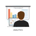 Analytics Icon Flat design Concept