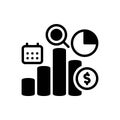 Black solid icon for Analytics, marketing and finance Royalty Free Stock Photo