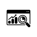 Black solid icon for Analytics, report and progress Royalty Free Stock Photo