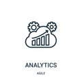 analytics icon vector from agile collection. Thin line analytics outline icon vector illustration