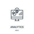 analytics icon vector from agile collection. Thin line analytics outline icon vector illustration