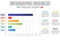 Analytics infographics elements. Data graphic, marketing chart diagram. Budget flat histogram. Statistic infographics elements. Royalty Free Stock Photo
