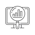 Analytics line icon. Vector illustration. Symbol of business Intelligence, data analysis, marketing research Royalty Free Stock Photo