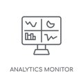 Analytics Monitor linear icon. Modern outline Analytics Monitor