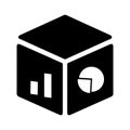 Analytics, olap, big data icon. Black vector graphics