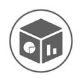 Analytics, olap, big data icon. Gray vector graphics