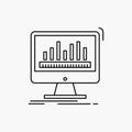 analytics, processing, dashboard, data, stats Line Icon. Vector isolated illustration