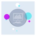 analytics, processing, dashboard, data, stats White Line Icon colorful Circle Background