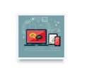 Analytics and programming vector. Web application Royalty Free Stock Photo