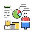 analytics shipment logistics color icon vector illustration