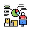 analytics shipment logistics color icon vector illustration