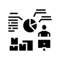 analytics shipment logistics glyph icon vector illustration