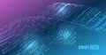 Analytics, sorting, structuring, transferring information. Blue background with data flow. Binary code, artificial intelligence. Royalty Free Stock Photo