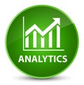 Analytics (statistics icon) elegant green round button Royalty Free Stock Photo