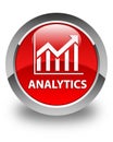 Analytics (statistics icon) glossy red round button Royalty Free Stock Photo