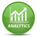 Analytics (statistics icon) special soft green round button Royalty Free Stock Photo
