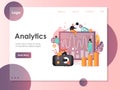 Analytics vector website landing page design template Royalty Free Stock Photo