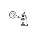 Analyze bacteria concept line icon. Simple element illustration. Analyze bacteria concept outline symbol design from Probiotics se