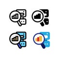 Analyze Data Statistic Performance Robot Find and Search Icon, Logo, and illustration