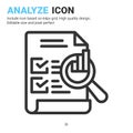 Analyze icon vector with outline style isolated on white background. Vector illustration analytic, report sign symbol icon concept Royalty Free Stock Photo