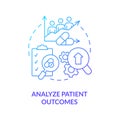 Analyze patient outcomes blue gradient concept icon