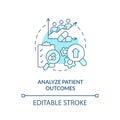 Analyze patient outcomes turquoise concept icon