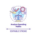 Analyze spending habits concept icon