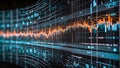 Analyze and visualize complex information on a virtual screen using AI to process data. Royalty Free Stock Photo