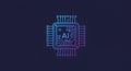 Analyzing Ai Microchip Gradient Design Representing Artificial Intelligence Technology Concept