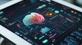 Analyzing brain data on digital interface Royalty Free Stock Photo