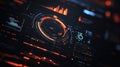 Analyzing business data on a futuristic hud dashboard display Royalty Free Stock Photo