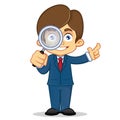 Businessman holding magnifying glass Royalty Free Stock Photo