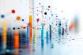 Analyzing Colorful Bar Graph with Connecting Dots for Data Visualization Royalty Free Stock Photo