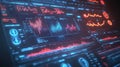 Analyzing complex data on futuristic digital interface screen Royalty Free Stock Photo