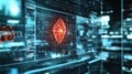 Analyzing complex data using futuristic display concept Royalty Free Stock Photo