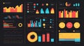 Analyzing data with business intelligence dashboard and charts Royalty Free Stock Photo