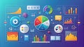 Analyzing Data with Colorful Charts and Graphs - Visualizing Trends and Insights with Interactive Tools Royalty Free Stock Photo