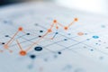 Analyzing Data Graph Showing Trends with Connected Dots and Lines Royalty Free Stock Photo